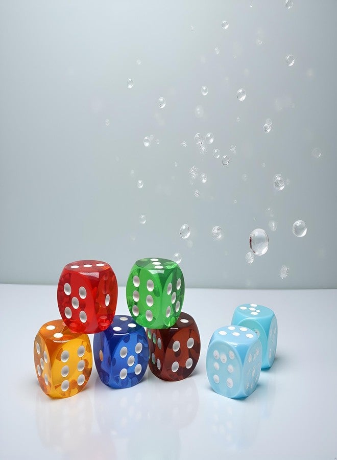 Tnyvm 5Pcs 25mm Professional-Grade Crystal Dice - Waterproof 6-Sided Precision Gaming Dice with Anti-Slip Numbers, Standard Size for Board Games, RPGs, Casino Nights (Transparent Color Set) - Image 4